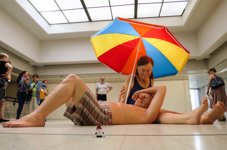 Couple under an Umbrella - Ron Mueck
